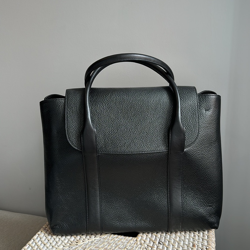 Black leather Cuyana trapeze bag. Brand new- never used.